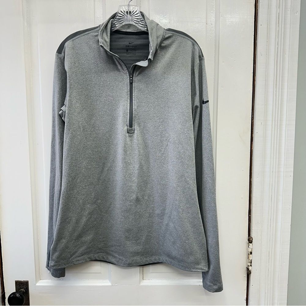Nike Gray Long-Sleeve Quarter-Zip Pullover